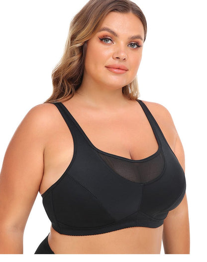 Plus Size Wired Longline Support Bra with Adjustable Straps