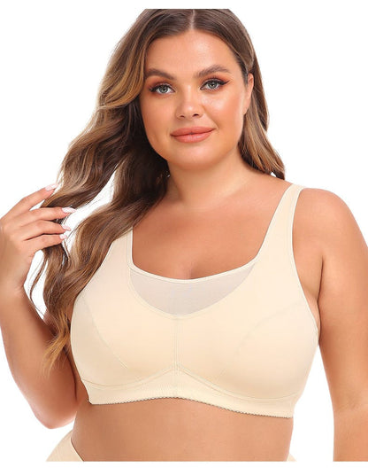 Plus Size Wired Longline Support Bra with Adjustable Straps
