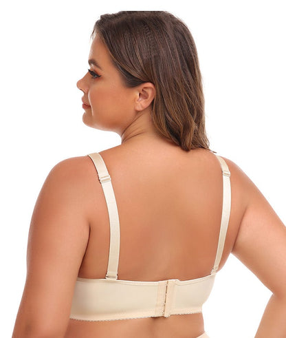 Plus Size Wired Longline Support Bra with Adjustable Straps