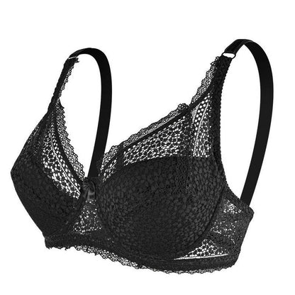Plus Size Underwire Push Up Lace Support Bra