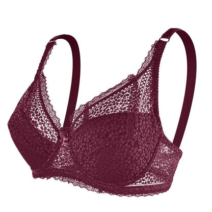 Plus Size Underwire Push Up Lace Support Bra