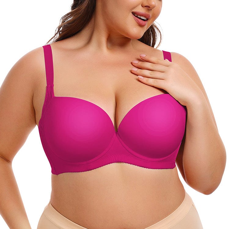 Plus Size Underwire Support Push Up Bra With Adjustable Straps