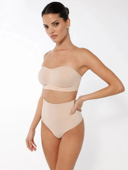 Seamless Bandeau Strapless Brassiere Non Wired push up Bra with Removable Pads