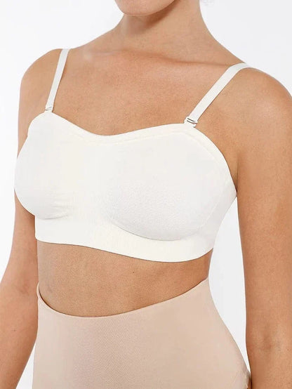 Seamless Bandeau Strapless Brassiere Non Wired push up Bra with Removable Pads