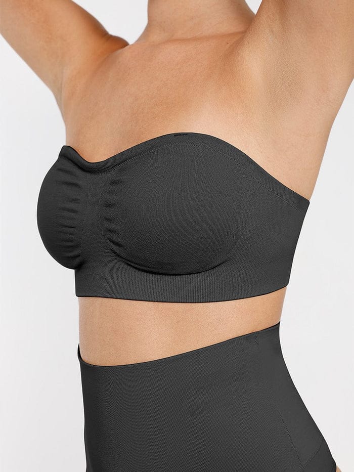 Seamless Bandeau Strapless Brassiere Non Wired push up Bra with Removable Pads