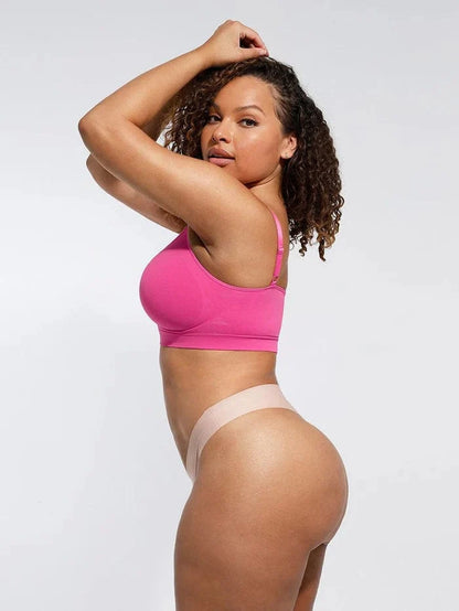 Seamless Non Wired Pushup High Support Bra With Adjustable Straps