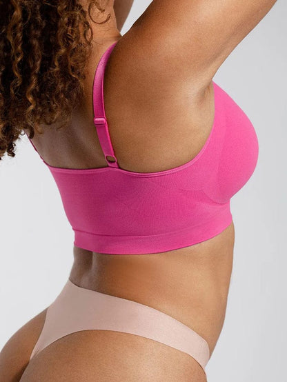 Seamless Non Wired Pushup High Support Bra With Adjustable Straps