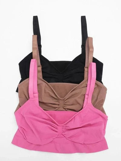 Seamless Non Wired Pushup High Support Bra With Adjustable Straps