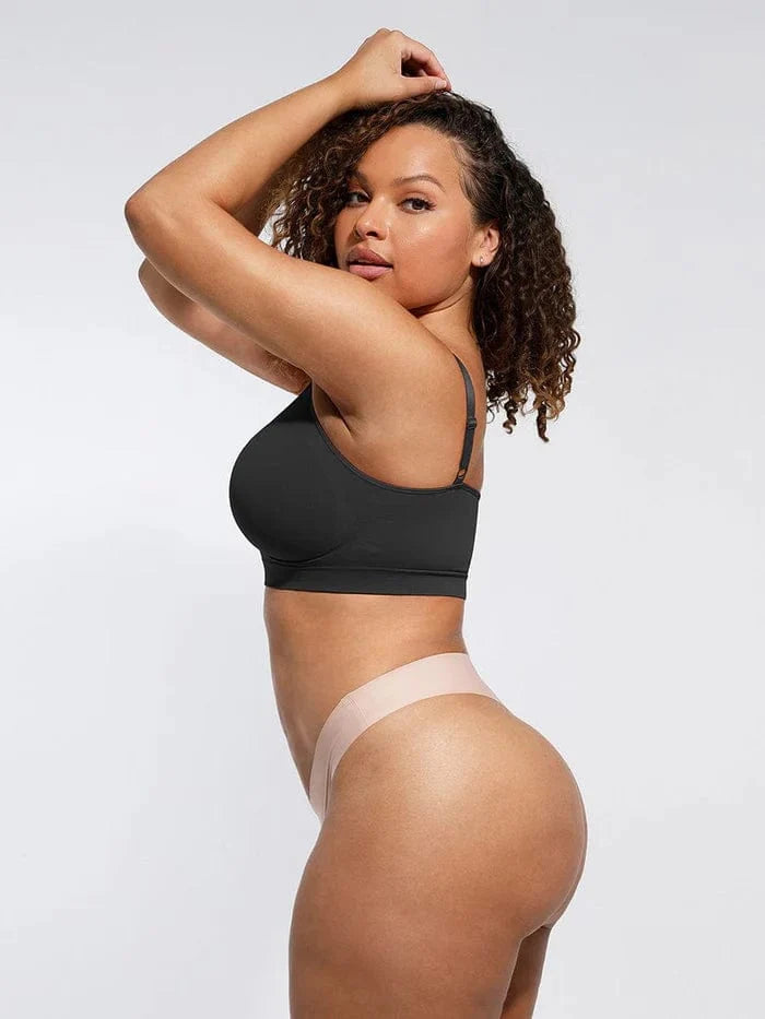 Seamless Non Wired Pushup High Support Bra With Adjustable Straps