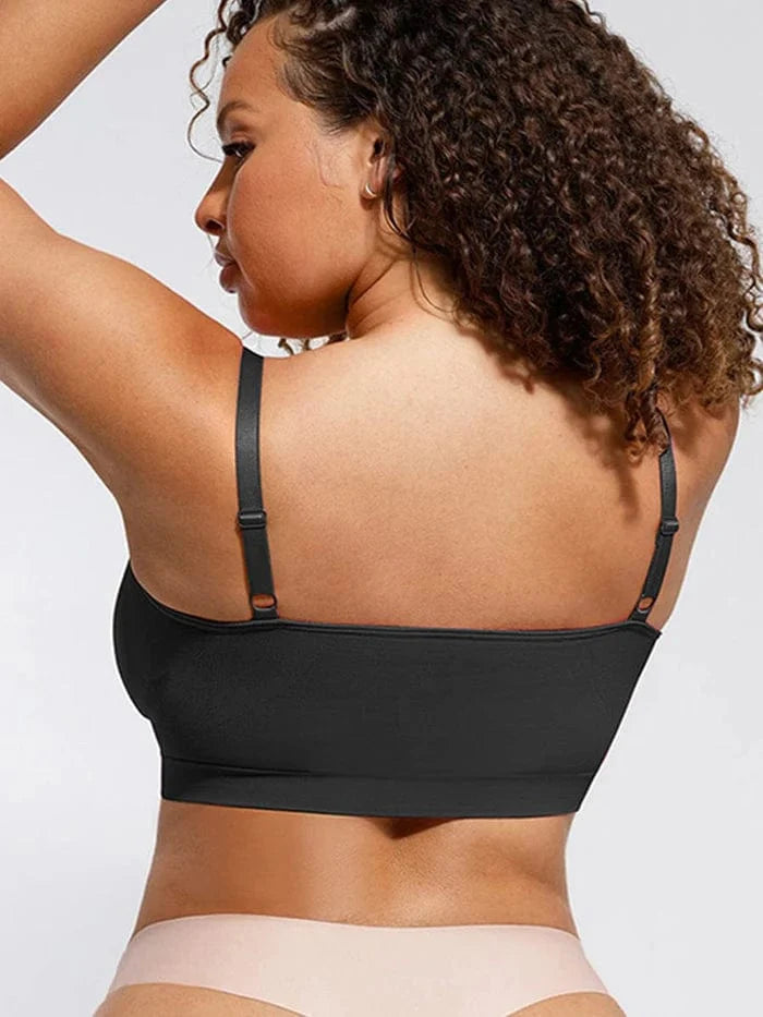 Seamless Non Wired Pushup High Support Bra With Adjustable Straps