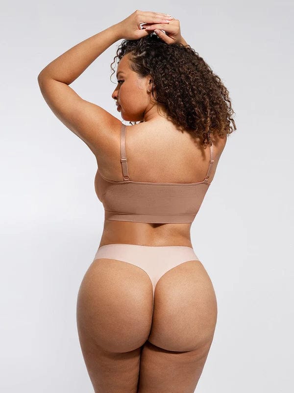 Seamless Non Wired Pushup High Support Bra With Adjustable Straps