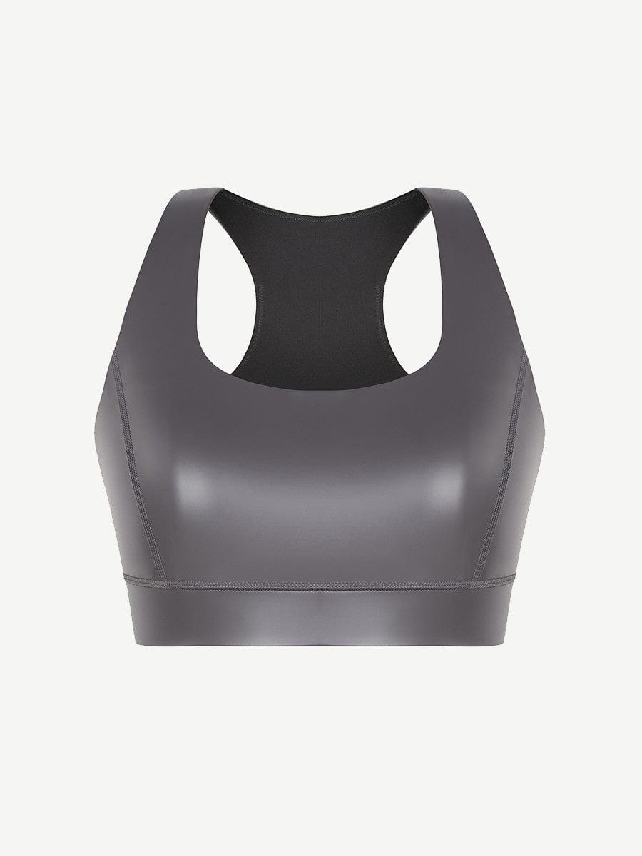 Silver Film Shaping Sauna Sports Bra with Removable Cups