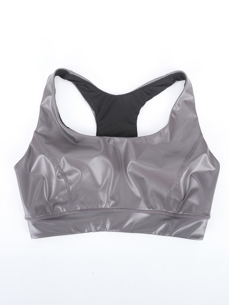 Silver Film Shaping Sauna Sports Bra with Removable Cups