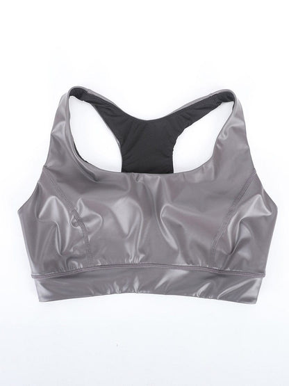 Silver Film Shaping Sauna Sports Bra with Removable Cups