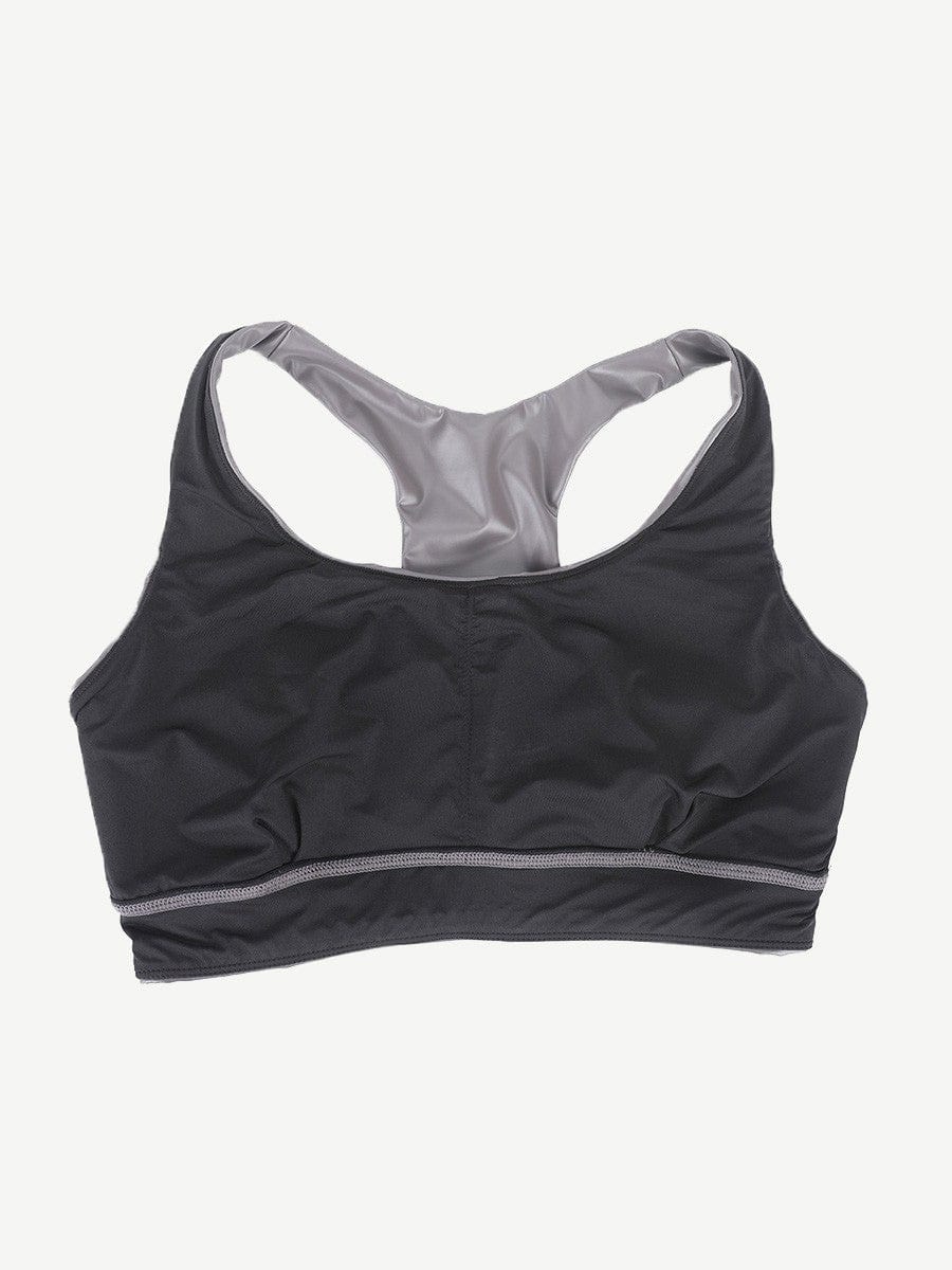Silver Film Shaping Sauna Sports Bra with Removable Cups