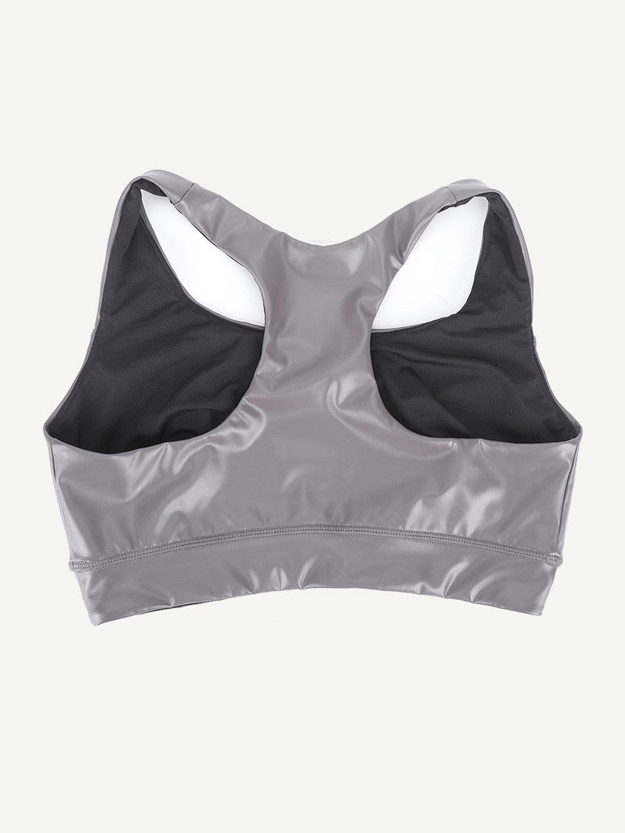 Silver Film Shaping Sauna Sports Bra with Removable Cups
