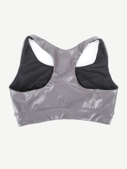 Silver Film Shaping Sauna Sports Bra with Removable Cups