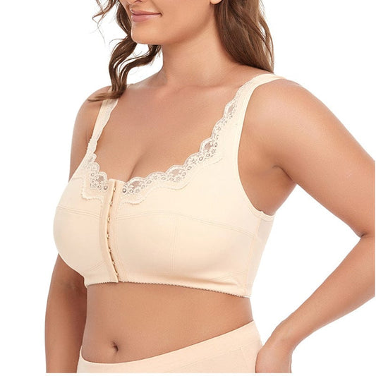 Women's Front Fastening Full Coverage Non Wired Back Support Bra