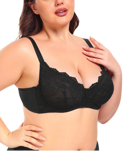 Ultra Thin Lace Push Up Bra with Ring Steel