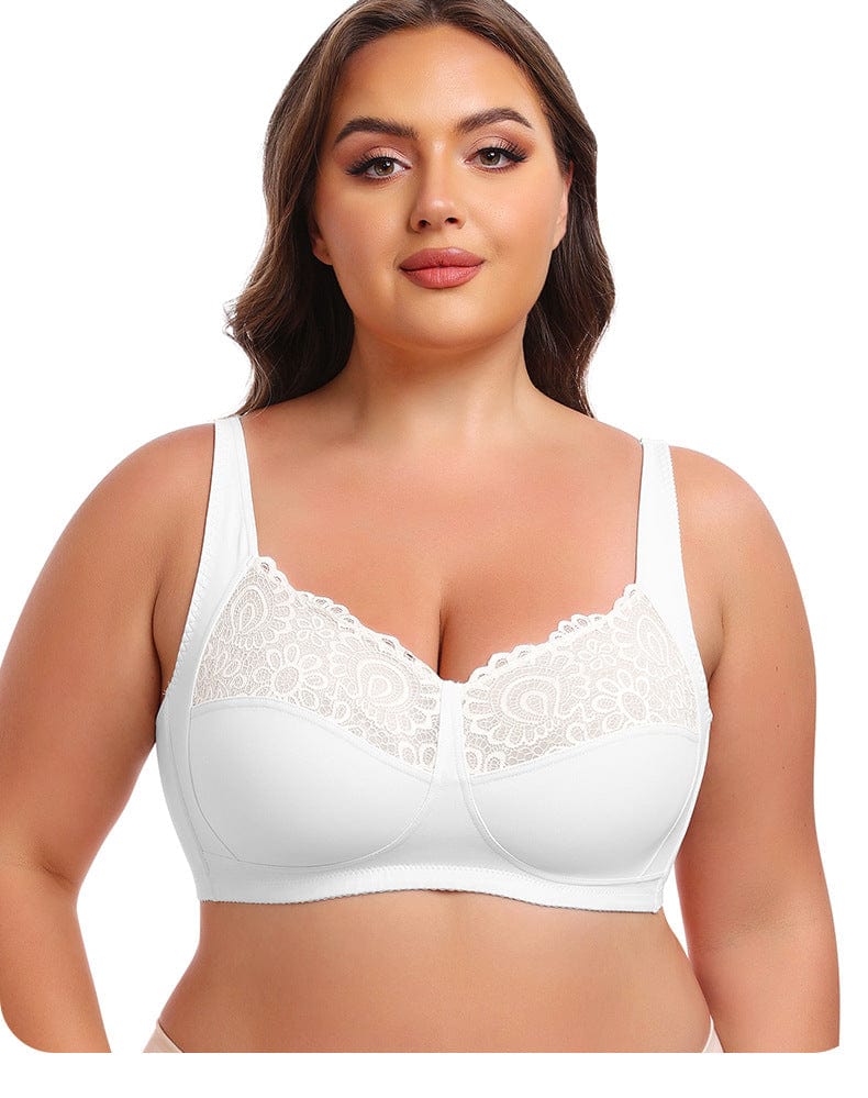 Wireless Lace Plus Size Support Push Up Bra