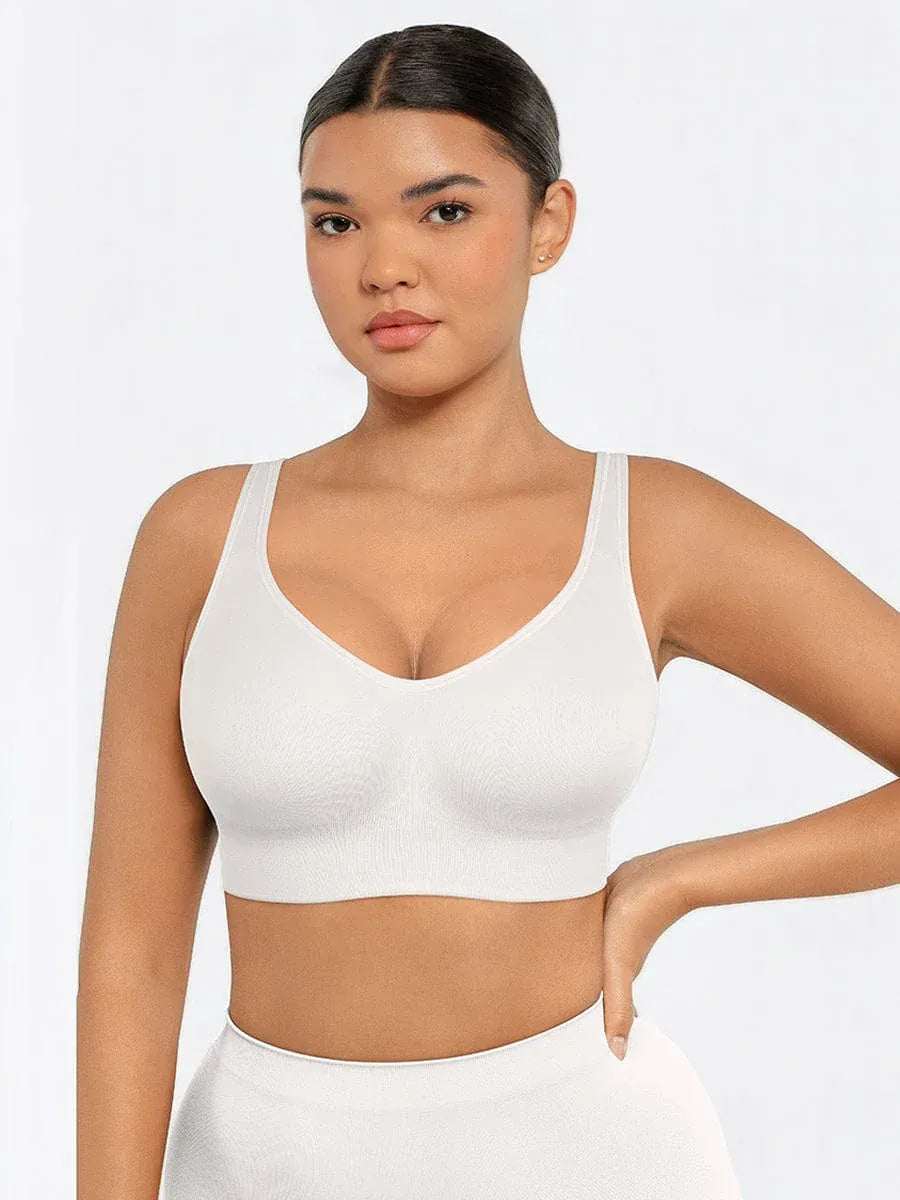 Comfortable Non Wired Push Up Bra with Wide Straps for Seamless Bust Support