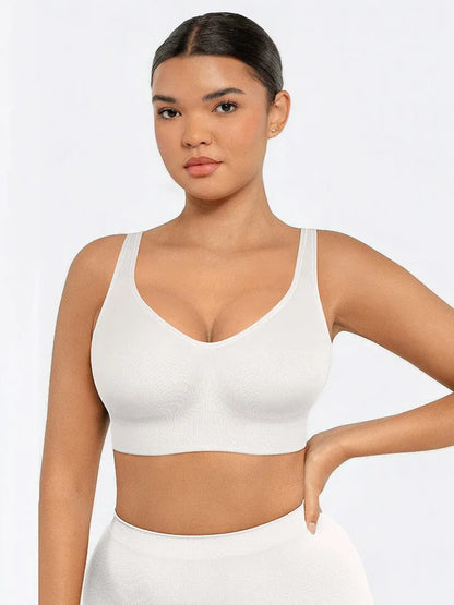 Comfortable Non Wired Push Up Bra with Wide Straps for Seamless Bust Support