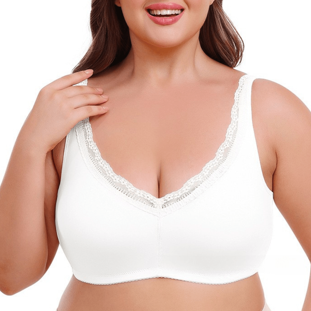 Low Back Plus Size Lace Push Up Support Bra
