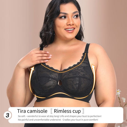 Women's Plus Size Non Wired Lace Bra
