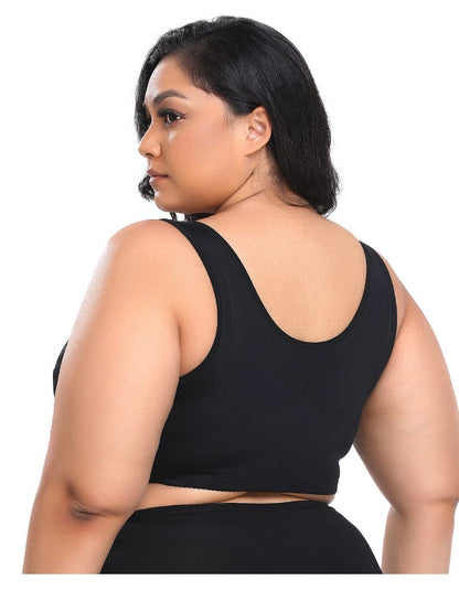Comfortable Wireless Lace Front Fastening Plus Size Push Up Bra