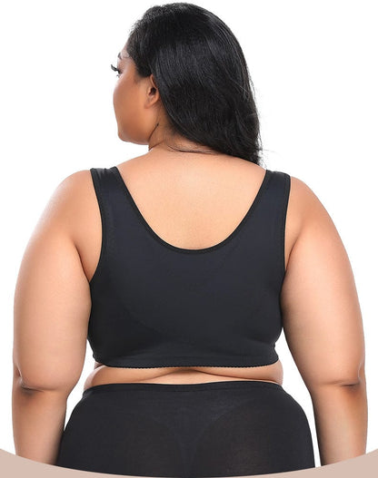 Comfortable Wireless Lace Front Fastening Plus Size Push Up Bra