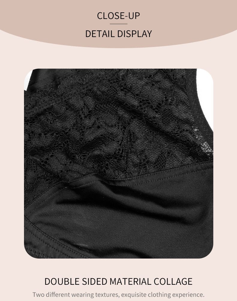 Comfortable Wireless Lace Front Fastening Plus Size Push Up Bra