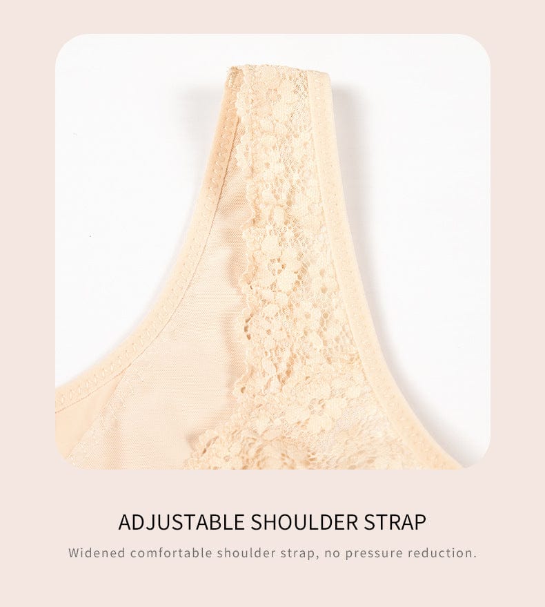 Comfortable Wireless Lace Front Fastening Plus Size Push Up Bra