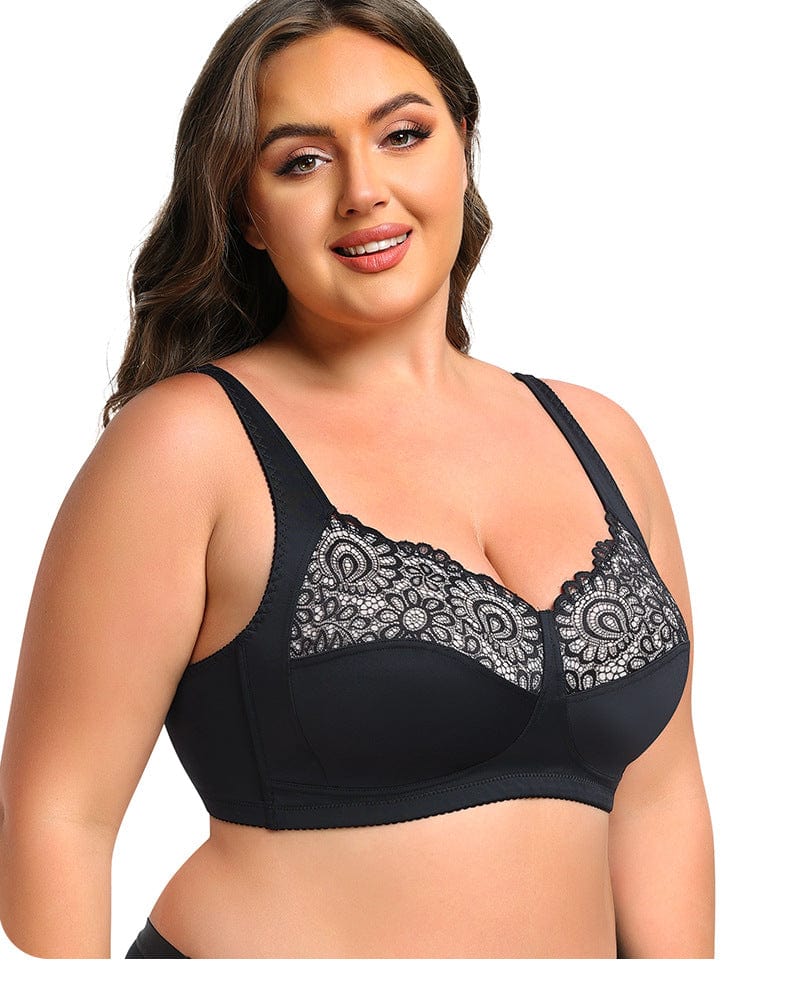 Wireless Lace Plus Size Support Push Up Bra