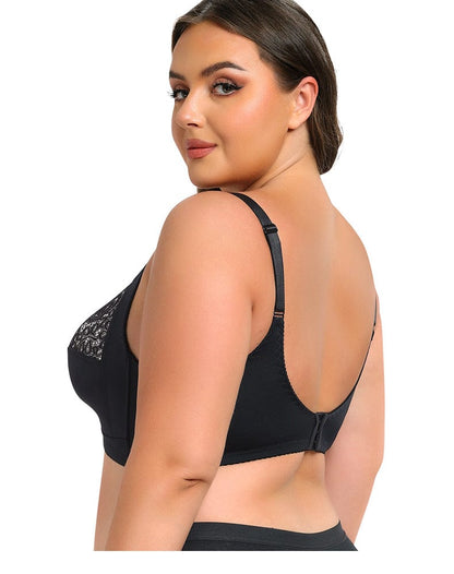 Wireless Lace Plus Size Support Push Up Bra