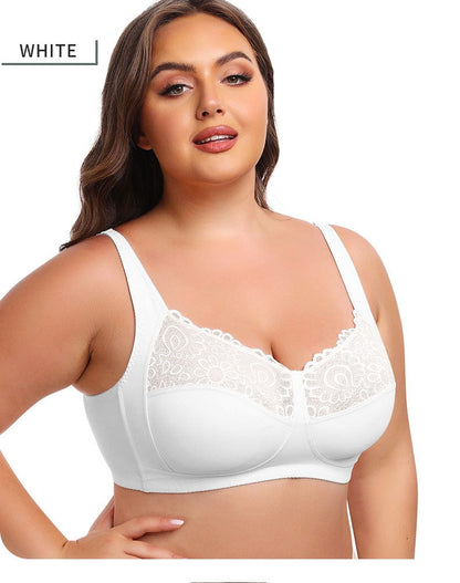 Wireless Lace Plus Size Support Push Up Bra