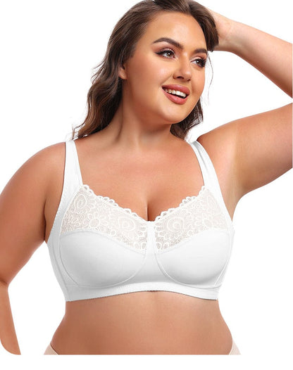 Wireless Lace Plus Size Support Push Up Bra