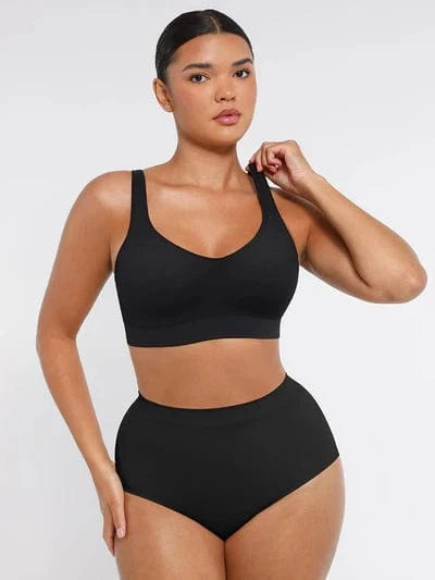 Comfortable Non Wired Push Up Bra with Wide Straps for Seamless Bust Support