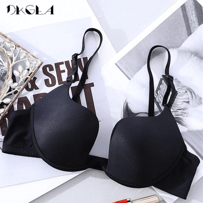 Women Low Back Invisible Deep Plunge Convertible Push Up Bra