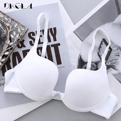 Women Low Back Invisible Deep Plunge Convertible Push Up Bra