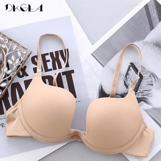 Women Low Back Invisible Deep Plunge Convertible Push Up Bra