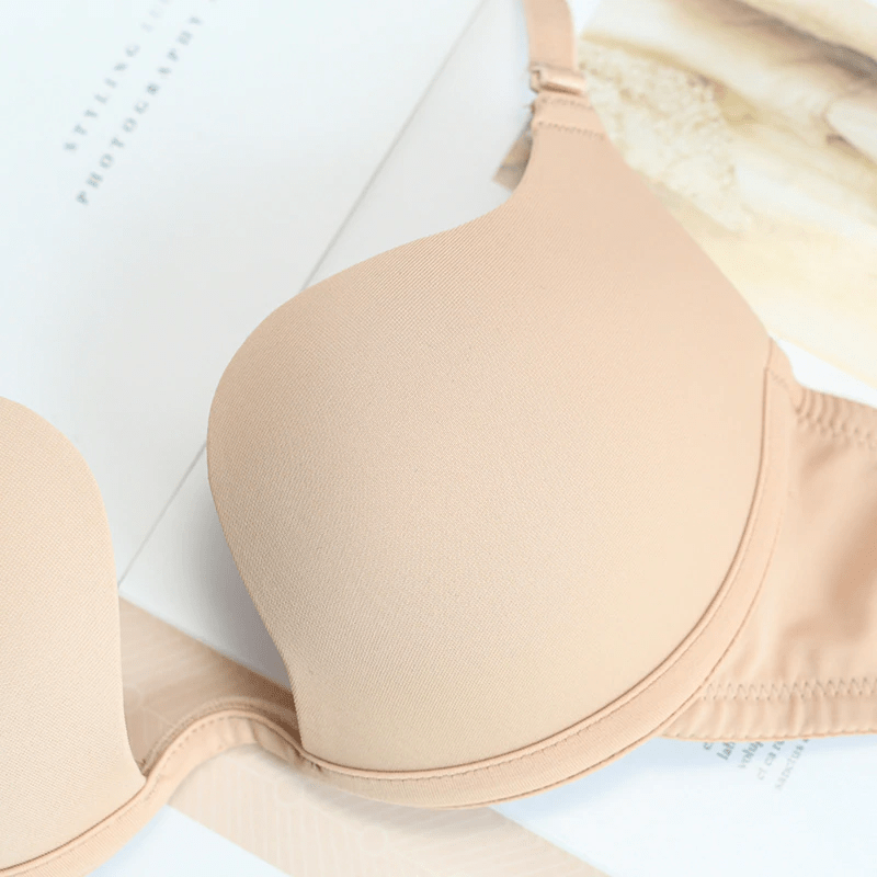 Women Low Back Invisible Deep Plunge Convertible Push Up Bra