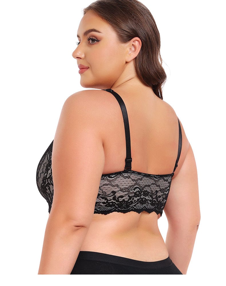 Plus Size Lace Front Fastening Support Bra