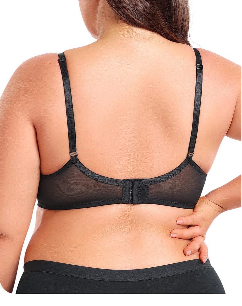 Women Plus Size Lace Bra with Underwired Chest Support