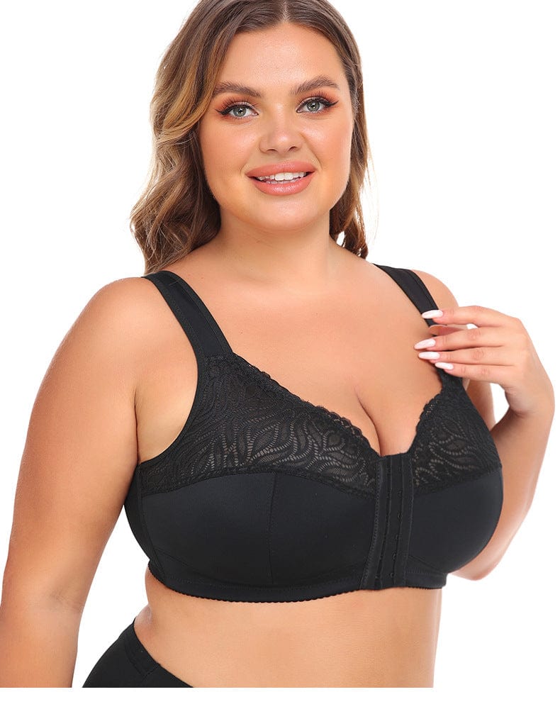 Plus Size Front Fastening Shaping Push Up Lace Bra