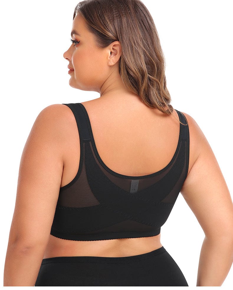 Plus Size Front Fastening Shaping Push Up Lace Bra