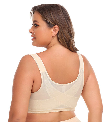 Plus Size Front Fastening Shaping Push Up Lace Bra