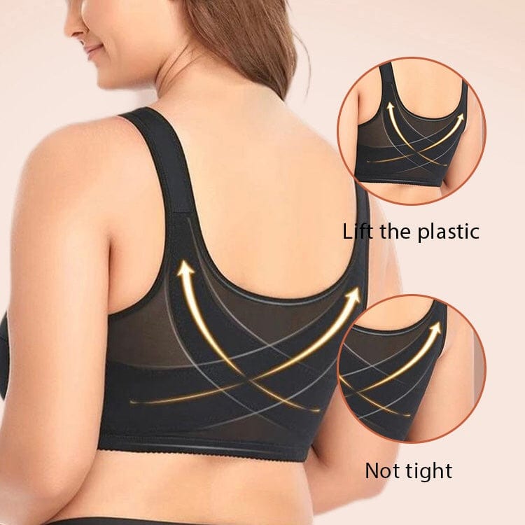 Women's Front Fastening Full Coverage Non Wired Back Support Bra