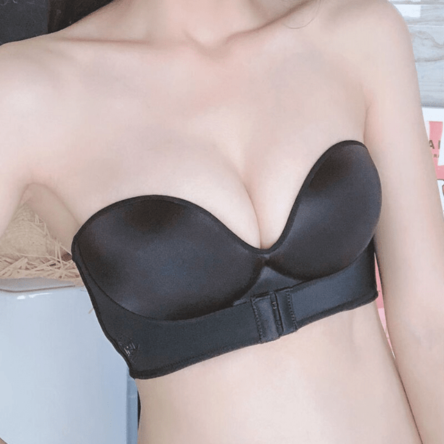 Women's Invisible Sexy Push-Up Bra Strapless with Front Buckle