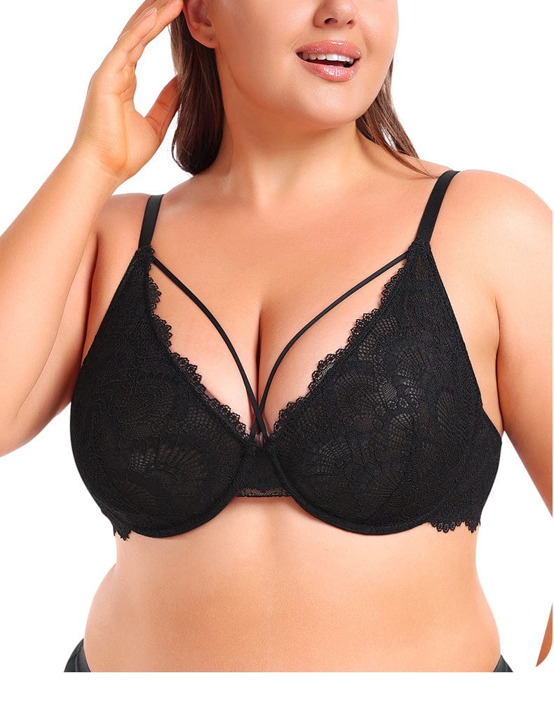 Women's Supportive Ultra-Thin Lace Bra with Underwire