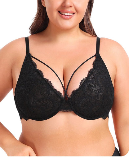 Women's Supportive Ultra-Thin Lace Bra with Underwire